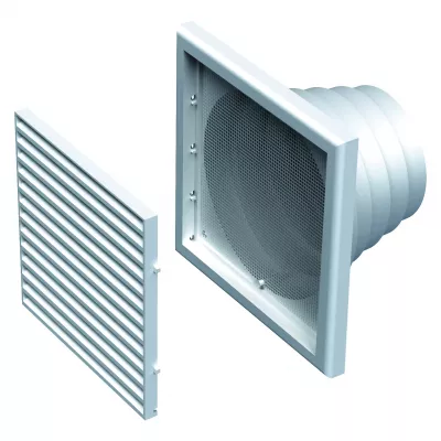 Aldes - Grille ext�rieure carr�e GPA 186x186 mm plastique - blanc (11001503)