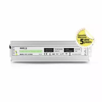 alim 12v dc lumineux 100w ip67 5ans (7537)