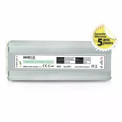 alim 12v dc lumineux 250w ip67 5ans (75384)