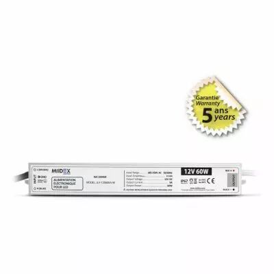 alim 12v dc lumineux 60w ip67 5ans (100469)