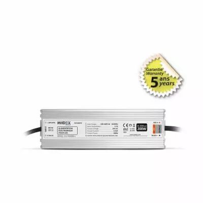 alim 24v dc lumineux 200w ip67 5ans (100476)