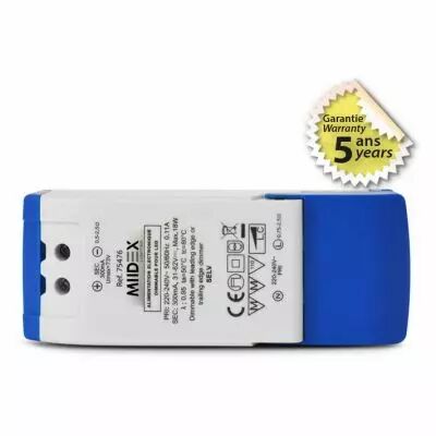 alim 31-62v dim coupure de phase 18w 300ma ip20 5ans (75476)