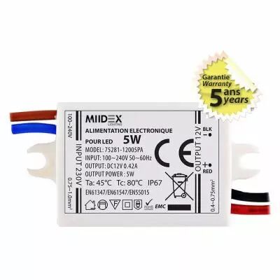 alim led 12v dc 420ma 5w ip67 (75281)