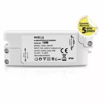 alim led 24v dc 0.85a 10w ip50 (75401)