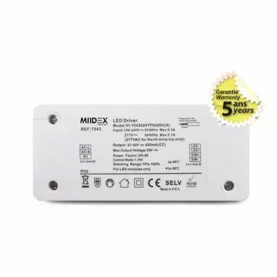 &alim led 27-42v dim 0-10v dc 18w ip20 (7543)