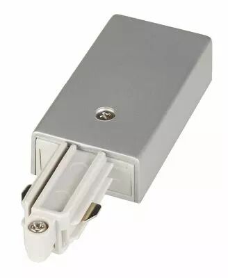 Alimentation, terre gauche, pour rail 1 allumage en saillie, int�rieur, gris argent (143032)