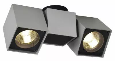 ALTRA DICE, applique et plafonnier int�rieur, double, gris argent/noir, GU10/QPAR51, 2x 50W max (151534)