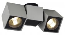 ALTRA DICE, applique et plafonnier intérieur, double, gris argent/noir, GU10/QPAR51, 2x 50W max (151534)