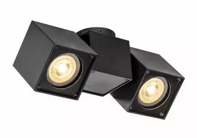 ALTRA DICE, applique et plafonnier int�rieur, double, noir, GU10/QPAR51, 2x 50W max (1002215)