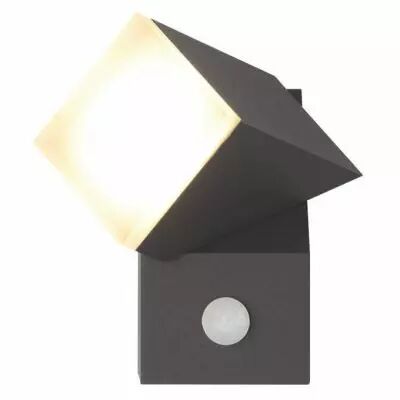 applique mural led 8 w orientable 3000k gris anthracite ip54 + detec (67813)