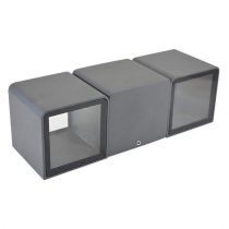 applique murale led 2x3w4000k gris anthracite ip54 (67773)