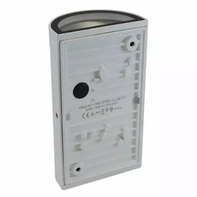 applique murale led 2x5w cylindrique 3000k blanc ip54 (67795)