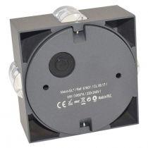applique murale led 6w carre 4 diffuseurs 3000k gris anthracite ip54 (67807)