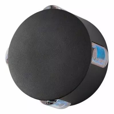 applique murale led 6w rond 4 diffuseurs bleu ip54 gris anthracite (67803)