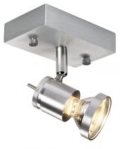ASTO, applique et plafonnier intérieur, simple, alu brossé, GU10/QPAR51, 75W max (147441)