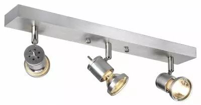 ASTO, applique et plafonnier int�rieur, triple, alu bross�, GU10/QPAR51, 3x 75W max (147443)