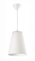 ATON 150- Suspension E27 60W max, Ø150mm, verre opale, patère/câble blanc, s/lpe (4190)