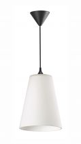 ATON 150- Suspension E27 60W max, Ø150mm, verre opale, patère/câble noir, s/lpe (4191)