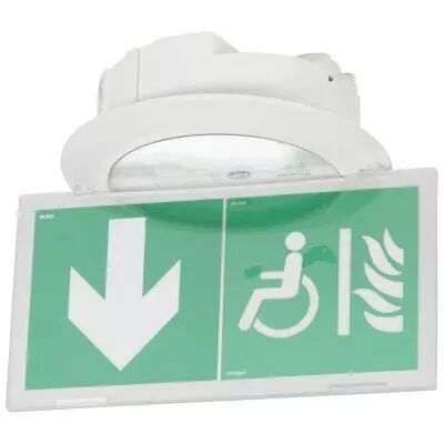 BAES d\'�vacuation DBR- Kickspot encastr� ECO1 -LEDs 45lm- 1h plastique IP40-IK04 (062554)
