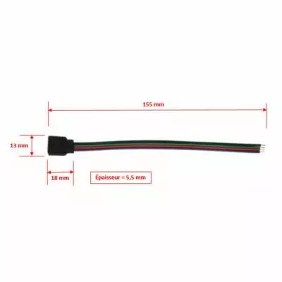 bande led connecteur jonction + c�ble femelle rgb (75261)