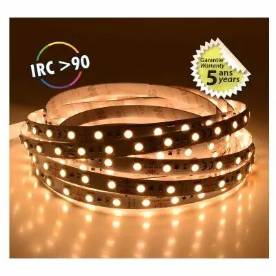bandeau blc 3000k 5m 60led 10,5w/m ip20 12v boite 5ans (751653)