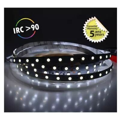 &bandeau blc 6000k 5m 60led 12,4w/m ip20 24v boite 5ans (751652)