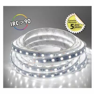 &bandeau blc 6000k 5m 60led 12.4w/m ip67 24v silicon boite 5ans (751672)