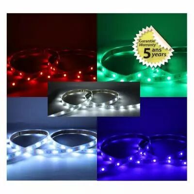 bandeau blc rgb+ 4000k 5m 70led ip67 10w/m 24v 5ans  (100710)