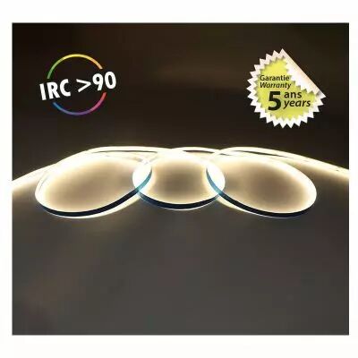 bandeau cob 3000k 5m 320led/m et 9w/m ip20 24v 5ans  (100516)