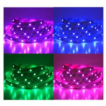 bandeau couleurs + blc 5m 60led et 14,4w/m ip20 12v (75110)