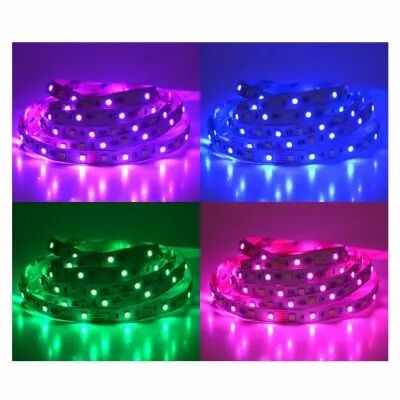 bandeau couleurs + blc 5m 60led et 14,4w/m ip20 24v (75168)