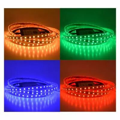 bandeau couleurs + blc 5m 60led et 14,4w/m ip67 12v silicon (75111)