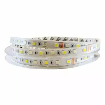 bandeau couleurs + blc 5m 60led et 8w/m ip67 24v silicon (75169)