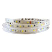 bandeau couleurs + blc 5m 60led et 8w/m ip67 24v silicon (75169)