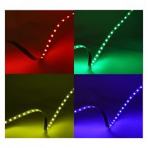 bandeau rgb 5m 60led et 9w/m ip54 12v silicone (100416)