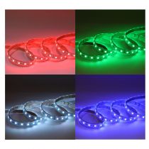 bandeau rgb 5m 60led et 9w/m ip67 24v tube silicone (100432)