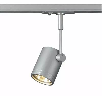 BIMA, spot pour rail 1 allumage, int�rieur, simple, gris argent, GU10/QPAR51, 50W max (143442)