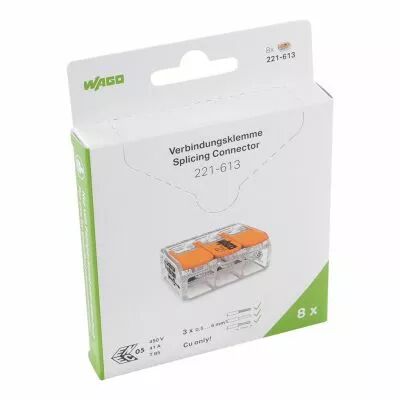 blister de 8 bornes 221 3x6mm� (221-613/995-008)