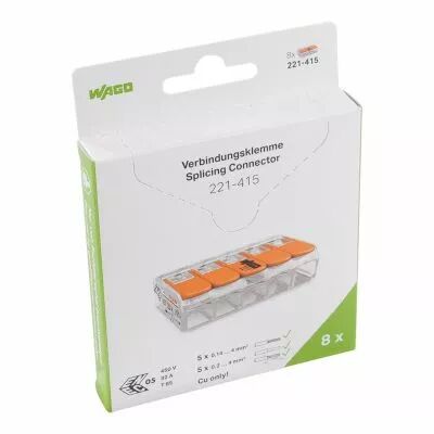 blister de 8 bornes 221 5x4mm� (221-415/995-008)