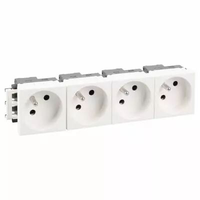 Bloc 4 prises 2P+T blanche (61404)