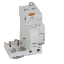 Bloc diff adapt DX³-vis-2P-230/400 V~-63 A-type AC-300 mA-Disjoncteur 1 mod/pôle (410414)