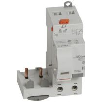 Bloc diff adapt DX³-vis-2P-230/400 V~-63 A-type AC-300mA sélect-Disjoncteur 1 mod/pôle (410424)