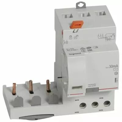 Bloc diff adapt DX�-vis-3P-400 V~-63 A-type AC-30 mA-Disjoncteur 1 mod/p�le (410472)