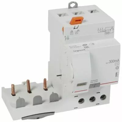 Bloc diff adapt DX�-vis-3P-400 V~-63 A-type AC-300 mA-Disjoncteur 1 mod/p�le (410475)