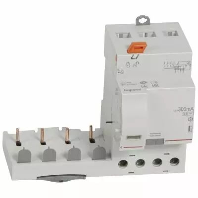 Bloc diff adapt DX�-vis-4P-400V~-40A-typeAC-300mA s�lec-Disjoncteur 1mod/p�le-c�bl trad (410520)