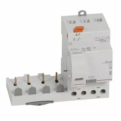 Bloc diff adapt DX�-vis-4P-400V~-40A-typeAC-30mA-Disjoncteur 1mod/p�le-c�bl trad (410499)