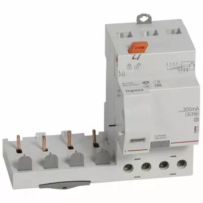 Bloc diff adapt DX�-vis-4P-400V~-40A-typeHpi-300mA-Disjoncteur 1mod/p�le-c�bl trad (410545)