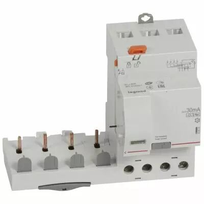 Bloc diff adapt DX�-vis-4P-400V~-40A-typeHpi-30mA-Disjoncteur 1mod/p�le-c�bl trad (410533)