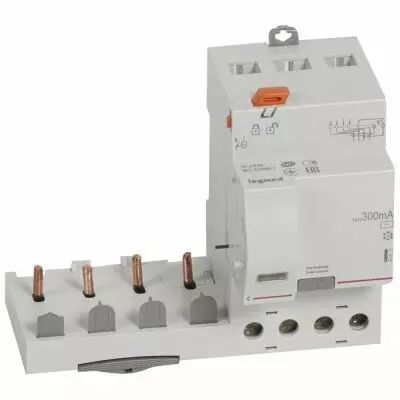 Bloc diff adapt DX�-vis-4P-400V~-63A-typeAC-300mA-Disjoncteur 1mod/p�le-c�bl trad (410512)