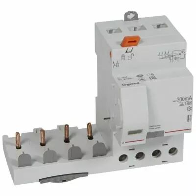 Bloc diff adapt DX�-vis-4P-400V~-63A-typeHpi-300mA-Disjoncteur 1mod/p�le-c�bl trad (410546)